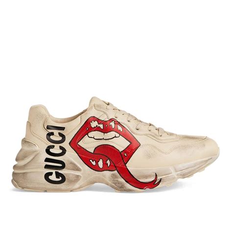 gucci rhyton sneaker with mouth print|gucci rhyton sneakers price.